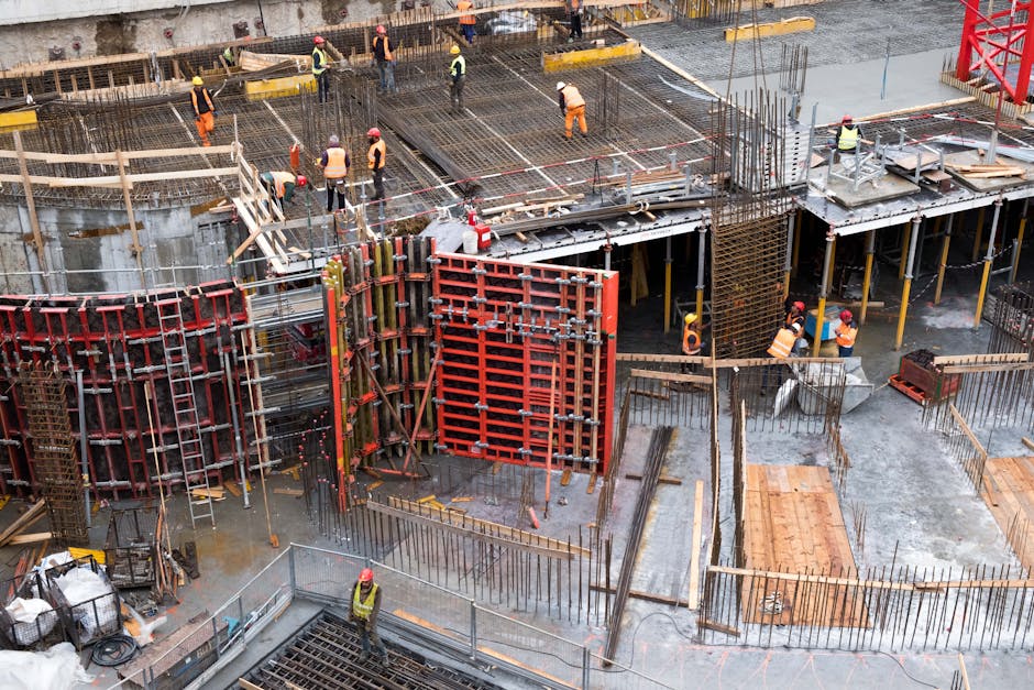 nowoczesny plac budowy z wykorzystaniem prefabrykatów betonowych